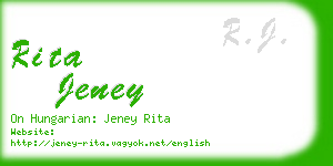 rita jeney business card